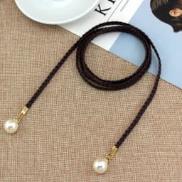 New Arrival Women Fashion Knotted Waist Chain Dress Braided Waist Rope Decorative Pearl Belt for Female