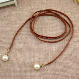 New Arrival Women Fashion Knotted Waist Chain Dress Braided Waist Rope Decorative Pearl Belt for Female