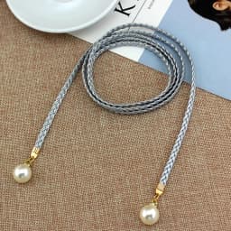 New Arrival Women Fashion Knotted Waist Chain Dress Braided Waist Rope Decorative Pearl Belt for Female