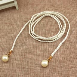 New Arrival Women Fashion Knotted Waist Chain Dress Braided Waist Rope Decorative Pearl Belt for Female
