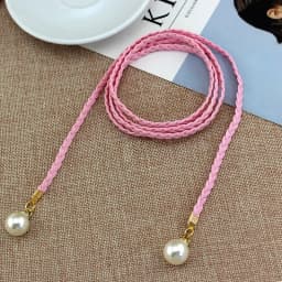 New Arrival Women Fashion Knotted Waist Chain Dress Braided Waist Rope Decorative Pearl Belt for Female