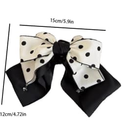 1/2pcs Fabric Polka Dot Big Bow Hair Clip Claw for Woman Elegant Daily Wear Hair Clamp Fashion Girl Hair Accessories