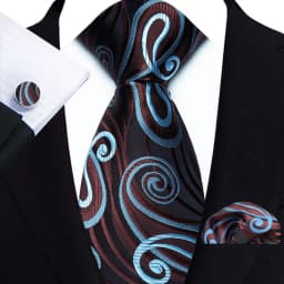 Men's Ties Handkerchief Cufflinks Set Tuxedo Accessories Luxury Brown Stripes Dot Floral Neckties For Party Dinner Wedding