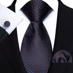 Men's Ties Handkerchief Cufflinks Set Tuxedo Accessories Luxury Brown Stripes Dot Floral Neckties For Party Dinner Wedding