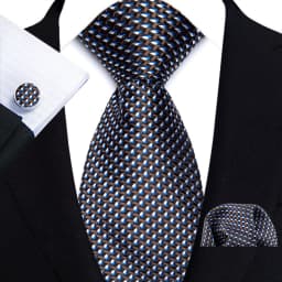 Men's Ties Handkerchief Cufflinks Set Tuxedo Accessories Luxury Brown Stripes Dot Floral Neckties For Party Dinner Wedding