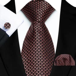 Men's Ties Handkerchief Cufflinks Set Tuxedo Accessories Luxury Brown Stripes Dot Floral Neckties For Party Dinner Wedding