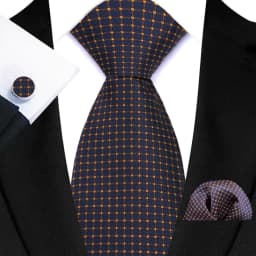 Men's Ties Handkerchief Cufflinks Set Tuxedo Accessories Luxury Brown Stripes Dot Floral Neckties For Party Dinner Wedding