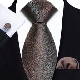 Men's Ties Handkerchief Cufflinks Set Tuxedo Accessories Luxury Brown Stripes Dot Floral Neckties For Party Dinner Wedding
