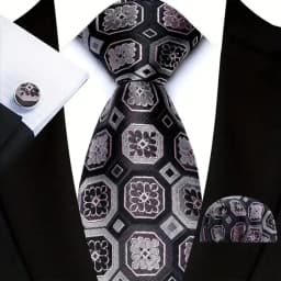 Men's Ties Handkerchief Cufflinks Set Tuxedo Accessories Luxury Brown Stripes Dot Floral Neckties For Party Dinner Wedding