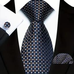 Men's Ties Handkerchief Cufflinks Set Tuxedo Accessories Luxury Brown Stripes Dot Floral Neckties For Party Dinner Wedding