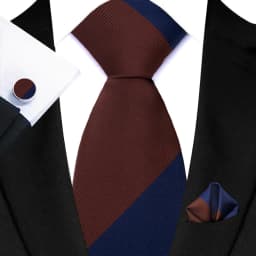 Men's Ties Handkerchief Cufflinks Set Tuxedo Accessories Luxury Brown Stripes Dot Floral Neckties For Party Dinner Wedding