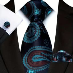 Men's Ties Handkerchief Cufflinks Set Tuxedo Accessories Luxury Brown Stripes Dot Floral Neckties For Party Dinner Wedding