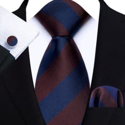Men's Ties Handkerchief Cufflinks Set Tuxedo Accessories Luxury Brown Stripes Dot Floral Neckties For Party Dinner Wedding