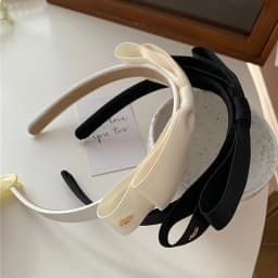 HUAHUA2026 NEW Minimalist Bow Effortlessly Chic Headband, Solid Color Vintage Design, Chic Hair Hoop for Girls & WomenHUAHUA