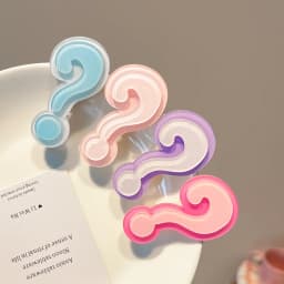 4Pcs Cute Question Mark Acrylic Hair Clips - Colorful Hair Accessories for Women Girls, Daily/Party Hairstyling Decor Hairpin