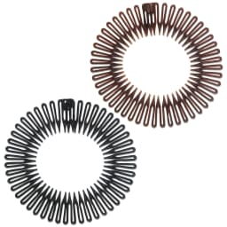 Circle Hair Comb Clips Set, 2 Pcs Black & Brown Hair Accessories, Head-Shaping Hair Styling Tools, Secure Flyaways Hair Clamps