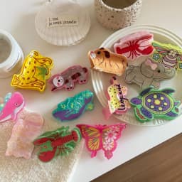 1pc Cute Animal Grab Clip Acrylic Hair Grab Cartoon Versatile Shark Clip New Hair Clip