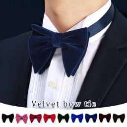 New Velvet Bow Tie Adjustable Solid Mens Oversized Bow Tie Big Bow Tie Wedding Party