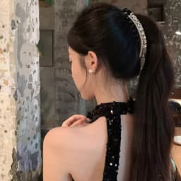 1 Piece Sparkling Crescent Rhinestone Banana Clip - Back-of-Head Hair Accessory for Women, Ideal for Bun & Ponytail Styling