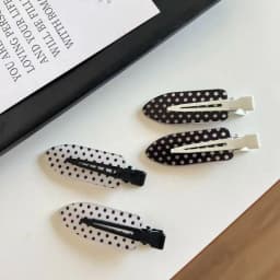 Vintage Black White Polka Dot Hair Clips Y2K Fashion Hairpins Korean Ins No-Trace Barrettes Minimalist Hair Styling Accessories