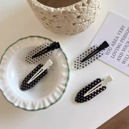 Vintage Black White Polka Dot Hair Clips Y2K Fashion Hairpins Korean Ins No-Trace Barrettes Minimalist Hair Styling Accessories