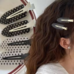 Vintage Black White Polka Dot Hair Clips Y2K Fashion Hairpins Korean Ins No-Trace Barrettes Minimalist Hair Styling Accessories