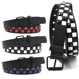 New Purple Rivet Punk Women's Belt Hip Hop Y2k Jeans Accessories Girdle Fashion Trend Pu Leather Pin Buckle Waistband Unisex
