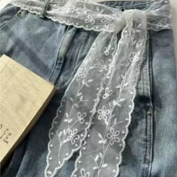 Embroidered White Floral Lace Belt Vintage Sheer Sweet Lace Waist Sash For Jeans, Dresses & Skirts Summer Clothing Accessories
