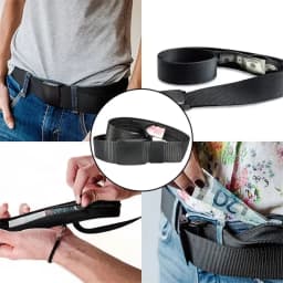 1PC Hidden Money Belt Men's Nylon Tactical Belt Outdoor Anti Theft Zipper Braided Belt With A Secret Money Pocket, 125cm