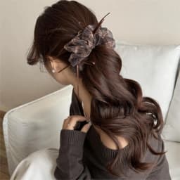 Vintage Plaid Organza Bow Hair Tie - Elegant Double-Layer Hair Tie With Ribbon Details, A Feminine Hair Accessory