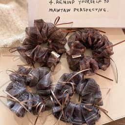 Vintage Plaid Organza Bow Hair Tie - Elegant Double-Layer Hair Tie With Ribbon Details, A Feminine Hair Accessory