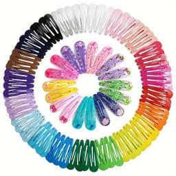 50Pcs Snap Hair Clips Candy Color Glossy 5cm/2in No Slip Metal Hair Pins Clips Barrettes Accessories for Baby Girls Hairpins