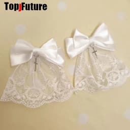 Subculture Personality Steampunk Women Punk Bow Lace Skirt Edge Clip Hair Clip Y2K Girl Harajuku Gothic Hair Clips Pins Hairpin