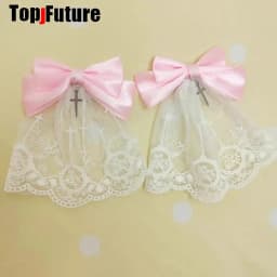 Subculture Personality Steampunk Women Punk Bow Lace Skirt Edge Clip Hair Clip Y2K Girl Harajuku Gothic Hair Clips Pins Hairpin