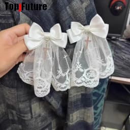 Subculture Personality Steampunk Women Punk Bow Lace Skirt Edge Clip Hair Clip Y2K Girl Harajuku Gothic Hair Clips Pins Hairpin