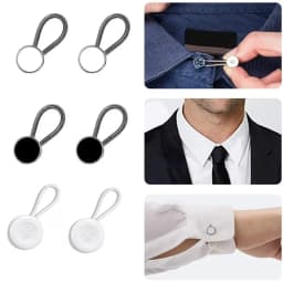 8Pcs Metal Collar Button Extender Flexible Neck Extender Shirts Button Expanders Lengthen Buckle Elastic