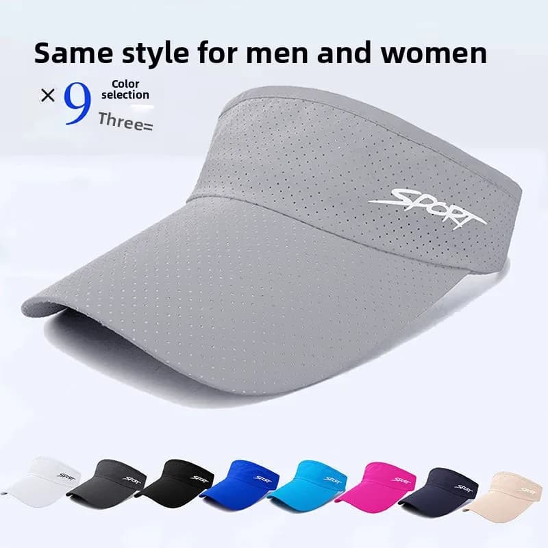 1pc Summer Women Breathable Air Sun Hats Quick-dry Visor UV Protection Top Empty Solid Men Sports Tennis Running Sunscreen Cap