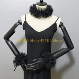 49MD Renaissances Victorian Neck Ruff Mesh Ruffled False Collar and Wrist Cuffs for Historical Themed Event Colonial Costume