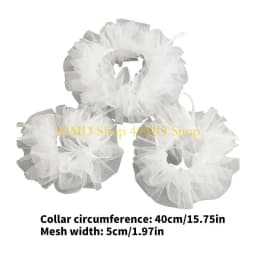 49MD Renaissances Victorian Neck Ruff Mesh Ruffled False Collar and Wrist Cuffs for Historical Themed Event Colonial Costume