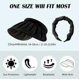 Women's Sun Visor Foldable Sun Hat Wide Brim Summer UV Protection Beach Hat