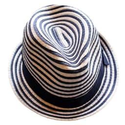 Blue and White Striped Straw Hat Summer Sun Protection Straw Hat Beach Vacation Decoration Fashionable Unisex Sun Protection Hat