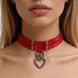 UYEE Women Colorful Tie Neck Ring Large Circle Heart Geometric Shape Accessory Belt Sweet Cool Style Iron Material for All Ages