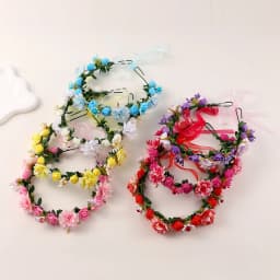 Bridal Flower Crown Headpiece DIY Hair Accessory for Wedding Bride Party Decoration Floral Wreath Hairband Hair Styling