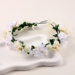 Bridal Flower Crown Headpiece DIY Hair Accessory for Wedding Bride Party Decoration Floral Wreath Hairband Hair Styling