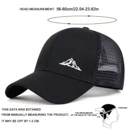 Unisex Mountain Range Embroidery Baseball Net Caps Spring and Summer Outdoor Adjustable Casual Hats Hip Hop Cap Sunscreen Hat