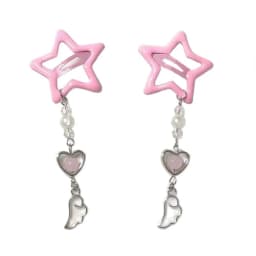 2pcs Handmade Star Hairpin Fairy Tale Core Y2K Butterfly Hairpin