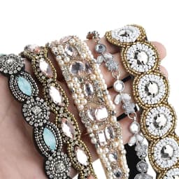 Headband Ethnic Style Headwear Bohemian Accessories Rhinestone Beaded Hairband Elastic Hair Korean Style Headband