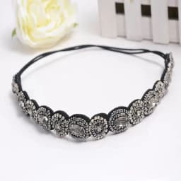 Headband Ethnic Style Headwear Bohemian Accessories Rhinestone Beaded Hairband Elastic Hair Korean Style Headband