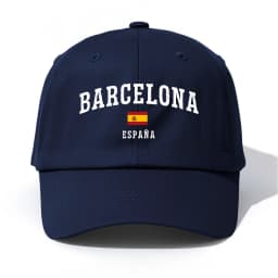 1pc BARCELONA Print Baseball Cap for Adults,Minimalist Retro Style Casual Soft Adjustable Dad Hat,Perfect As Gift