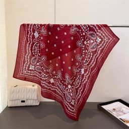 Trendy Print Square Scarf For Women Cotton Velvet Neck Scarf Shawl Warp Elegant Neckerchief Bandanas Ladies Hijab